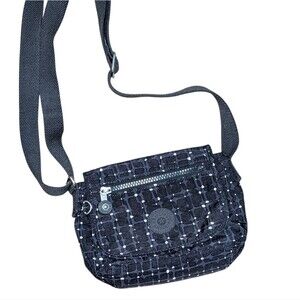 Kipling sabian mini crossbody Black blue metallic